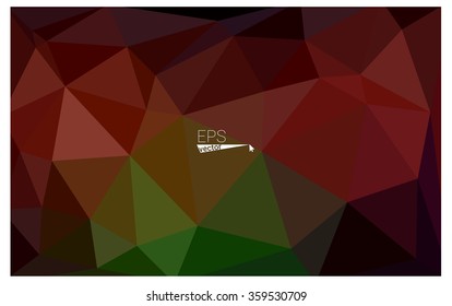 Multicolor dark red, green geometric rumpled triangular low poly origami style gradient illustration graphic background. Vector polygonal design for your business.
