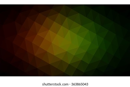 Multicolor dark red, green polygonal illustration, which consist of triangles. Geometric background in Origami style with gradient. Triangular design for your business in vector.
