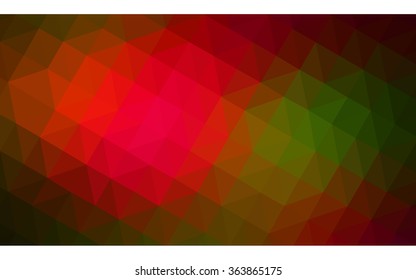 Multicolor dark red, green polygonal illustration, which consist of triangles. Geometric background in Origami style with gradient. Triangular design for your business in vector.