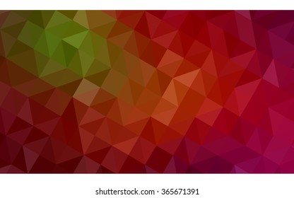 Multicolor dark red, green polygonal illustration, which consist of triangles. Geometric background in Origami style with gradient. Triangular design for your business.