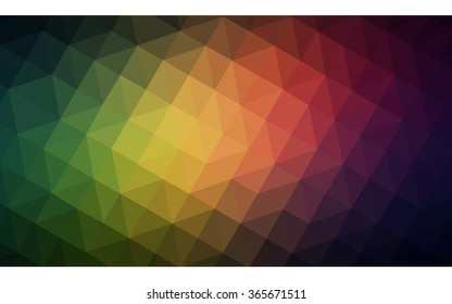 Multicolor dark red, green polygonal illustration, which consist of triangles. Geometric background in Origami style with gradient. Triangular design for your business.