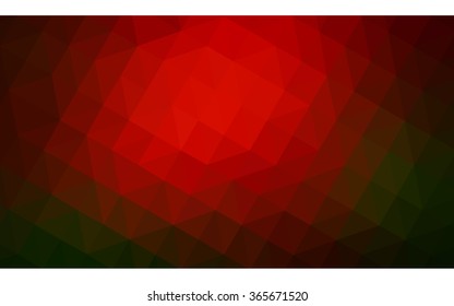 Multicolor dark red, green polygonal illustration, which consist of triangles. Geometric background in Origami style with gradient. Triangular design for your business.