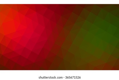 Multicolor dark red, green polygonal illustration, which consist of triangles. Geometric background in Origami style with gradient. Triangular design for your business.