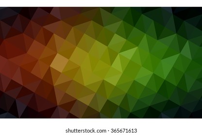 Multicolor dark red, green polygonal illustration, which consist of triangles. Geometric background in Origami style with gradient. Triangular design for your business.