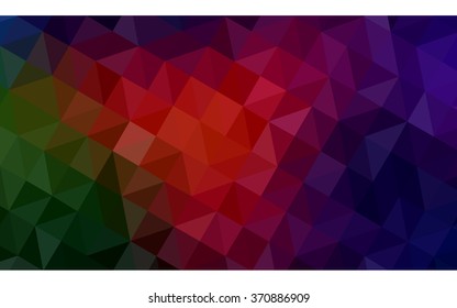 Multicolor dark red, green polygonal illustration, which consist of triangles. Geometric background in Origami style with gradient. Triangular design for your business.