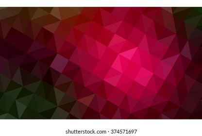 Multicolor dark red, green polygonal illustration, which consist of triangles. Geometric background in Origami style with gradient. Triangular design for your business.