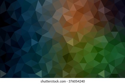 Multicolor dark red, green polygonal illustration, which consist of triangles. Geometric background in Origami style with gradient. Triangular design for your business.