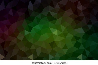 Multicolor dark red, green polygonal illustration, which consist of triangles. Geometric background in Origami style with gradient. Triangular design for your business.