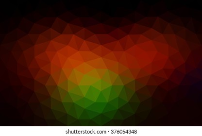 Multicolor dark red, green polygonal illustration, which consist of triangles. Geometric background in Origami style with gradient. Triangular design for your business.