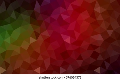 Multicolor dark red, green polygonal illustration, which consist of triangles. Geometric background in Origami style with gradient. Triangular design for your business.