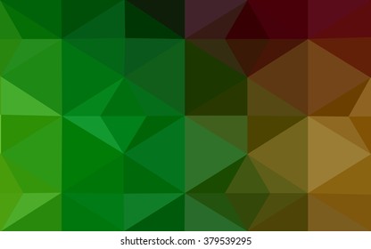 Multicolor dark red, green polygonal illustration, which consist of triangles. Geometric background in Origami style with gradient. Triangular design for your business.