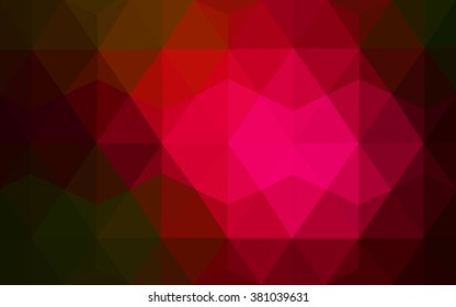 Multicolor dark red, green polygonal illustration, which consist of triangles. Geometric background in Origami style with gradient. Triangular design for your business.