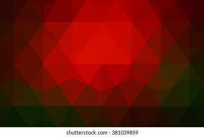 Multicolor dark red, green polygonal illustration, which consist of triangles. Geometric background in Origami style with gradient. Triangular design for your business.