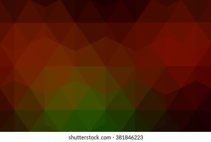 Multicolor dark red, green polygonal illustration, which consist of triangles. Geometric background in Origami style with gradient. Triangular design for your business.