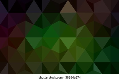 Multicolor dark red, green polygonal illustration, which consist of triangles. Geometric background in Origami style with gradient. Triangular design for your business.