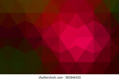 Multicolor dark red, green polygonal illustration, which consist of triangles. Geometric background in Origami style with gradient. Triangular design for your business.