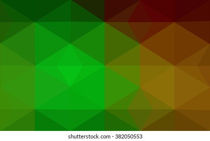 Multicolor dark red, green polygonal illustration, which consist of triangles. Geometric background in Origami style with gradient. Triangular design for your business.