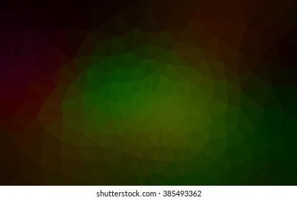 Multicolor dark red, green polygonal illustration, which consist of triangles. Geometric background in Origami style with gradient. Triangular design for your business.