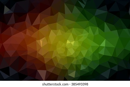 Multicolor dark red, green polygonal illustration, which consist of triangles. Geometric background in Origami style with gradient. Triangular design for your business.