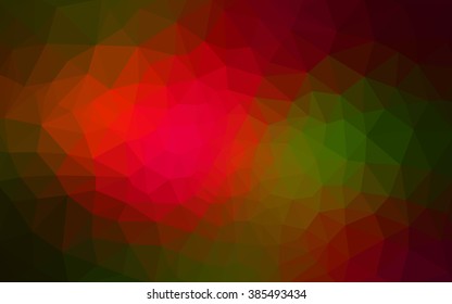 Multicolor dark red, green polygonal illustration, which consist of triangles. Geometric background in Origami style with gradient. Triangular design for your business.