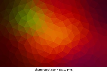 Multicolor dark red, green polygonal illustration, which consist of triangles. Geometric background in Origami style with gradient. Triangular design for your business.