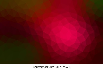 Multicolor dark red, green polygonal illustration, which consist of triangles. Geometric background in Origami style with gradient. Triangular design for your business.