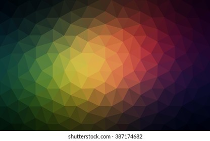 Multicolor dark red, green polygonal illustration, which consist of triangles. Geometric background in Origami style with gradient. Triangular design for your business.