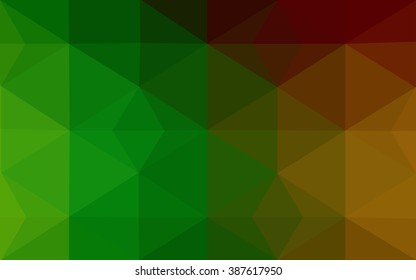 Multicolor dark red, green polygonal illustration, which consist of triangles. Geometric background in Origami style with gradient. Triangular design for your business.