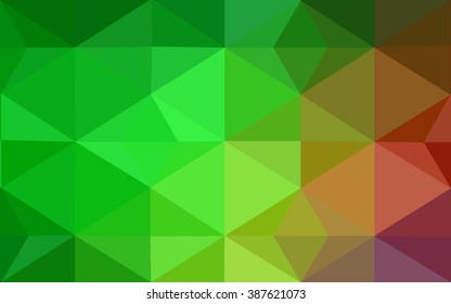 Multicolor dark red, green polygonal illustration, which consist of triangles. Geometric background in Origami style with gradient. Triangular design for your business.