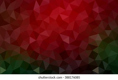 Multicolor dark red, green polygonal illustration, which consist of triangles. Geometric background in Origami style with gradient. Triangular design for your business.