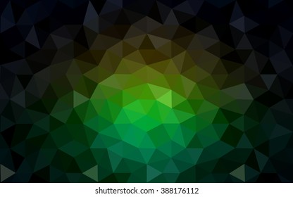 Multicolor dark red, green polygonal illustration, which consist of triangles. Geometric background in Origami style with gradient. Triangular design for your business.