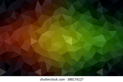 Multicolor dark red, green polygonal illustration, which consist of triangles. Geometric background in Origami style with gradient. Triangular design for your business.