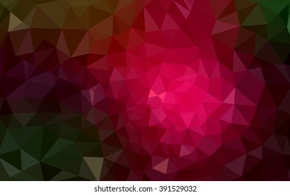 Multicolor dark red, green polygonal illustration, which consist of triangles. Geometric background in Origami style with gradient. Triangular design for your business.