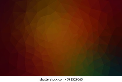 Multicolor dark red, green polygonal illustration, which consist of triangles. Geometric background in Origami style with gradient. Triangular design for your business.