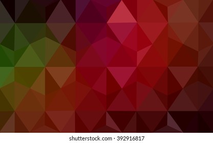 Multicolor dark red, green polygonal illustration, which consist of triangles. Geometric background in Origami style with gradient. Triangular design for your business.