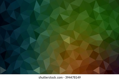 Multicolor dark red, green polygonal illustration, which consist of triangles. Geometric background in Origami style with gradient. Triangular design for your business.