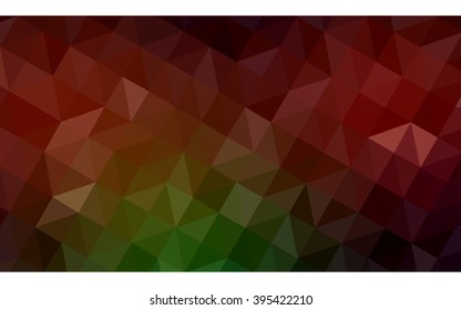 Multicolor dark red, green polygonal illustration, which consist of triangles. Geometric background in Origami style with gradient. Triangular design for your business.