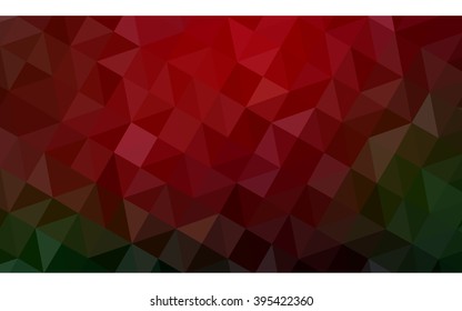 Multicolor dark red, green polygonal illustration, which consist of triangles. Geometric background in Origami style with gradient. Triangular design for your business.