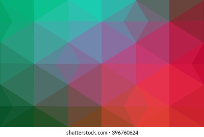 Multicolor dark red, green polygonal illustration, which consist of triangles. Geometric background in Origami style with gradient. Triangular design for your business.