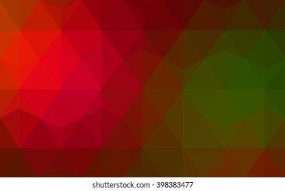 Multicolor dark red, green polygonal illustration, which consist of triangles. Geometric background in Origami style with gradient. Triangular design for your business.