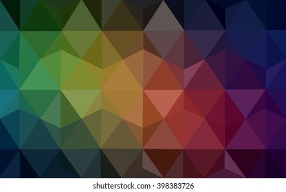 Multicolor dark red, green polygonal illustration, which consist of triangles. Geometric background in Origami style with gradient. Triangular design for your business.