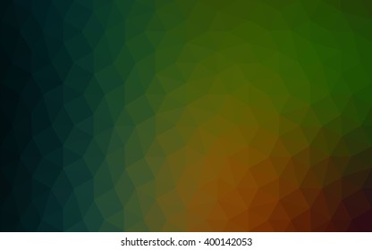 Multicolor dark red, green polygonal illustration, which consist of triangles. Geometric background in Origami style with gradient. Triangular design for your business.