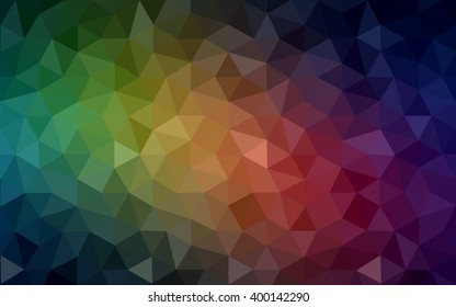 Multicolor dark red, green polygonal illustration, which consist of triangles. Geometric background in Origami style with gradient. Triangular design for your business.