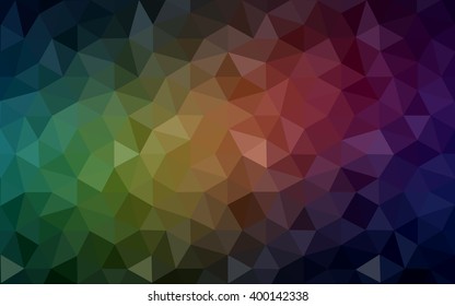 Multicolor dark red, green polygonal illustration, which consist of triangles. Geometric background in Origami style with gradient. Triangular design for your business.