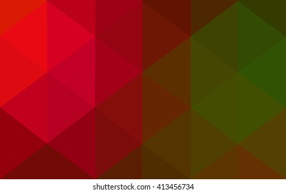Multicolor dark red, green polygonal illustration, which consist of triangles. Geometric background in Origami style with gradient. Triangular design for your business.