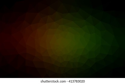 Multicolor dark red, green polygonal illustration, which consist of triangles. Geometric background in Origami style with gradient. Triangular design for your business.