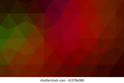 Multicolor dark red, green polygonal illustration, which consist of triangles. Geometric background in Origami style with gradient. Triangular design for your business.