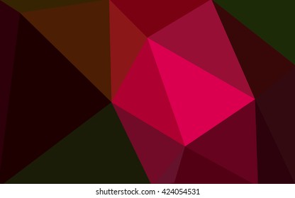 Multicolor dark red, green polygonal illustration, which consist of triangles. Geometric background in Origami style with gradient. Triangular design for your business.