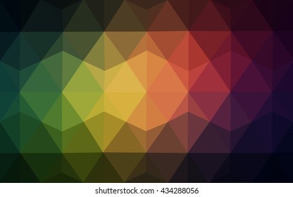 Multicolor dark red, green polygonal illustration, which consist of triangles. Geometric background in Origami style with gradient. Triangular design for your business.