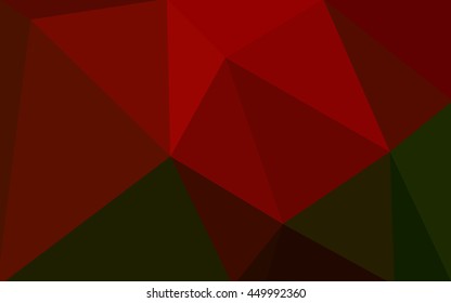 Multicolor dark red, green polygonal illustration, which consist of triangles. Geometric background in Origami style with gradient. Triangular design for your business.